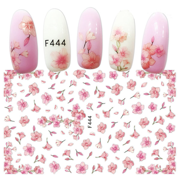 Blomster Nail Art Klistremerker 3D Preget Nail Dekaler Vår Daisy Nail Art Tilbehør Selvklistrende Nail Tilbehør