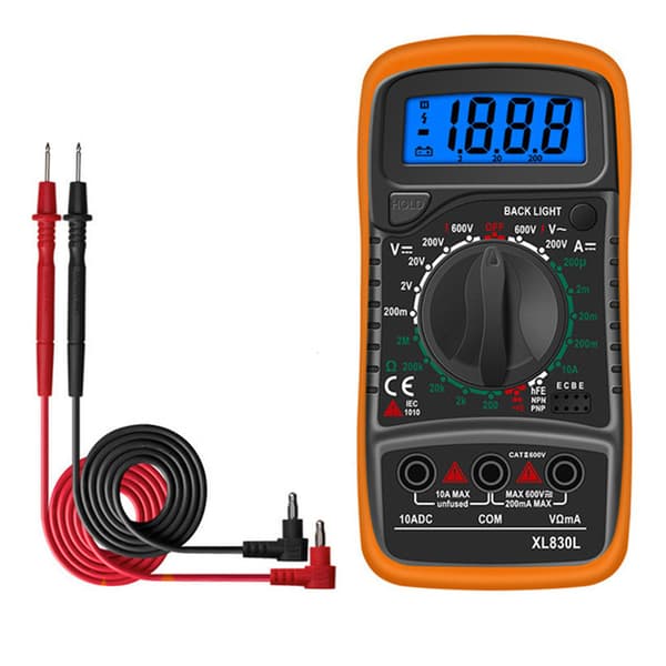 XL830L Digitalt Multimeter 2000 Teller Mini Multimeter Batteritester AC DC Spenning Strøm Motstand Summer Transistor Voltmeter Amperemeter med Bakgrunnsbelysning
