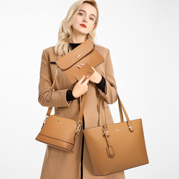 Dammode Handväskor Plånbok Tote Väska Axelväska Topphandtag Satchel Handväska Set