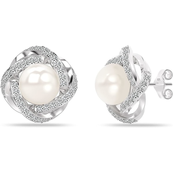 Sterling silver gold-plated pearl earrings for women