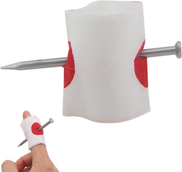 2 st Trick Prank Spik genom fingret leksaker, Trick Spik genom fingret