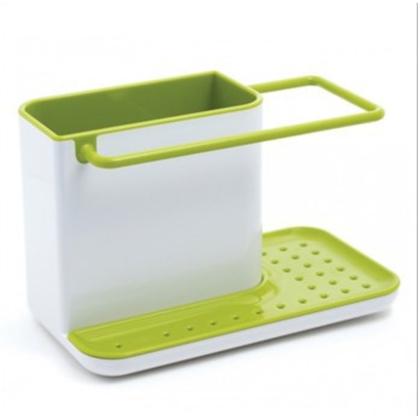 Plastkaddy - Oppbevaring/organisator for vask med integrert dryppskål, holder for