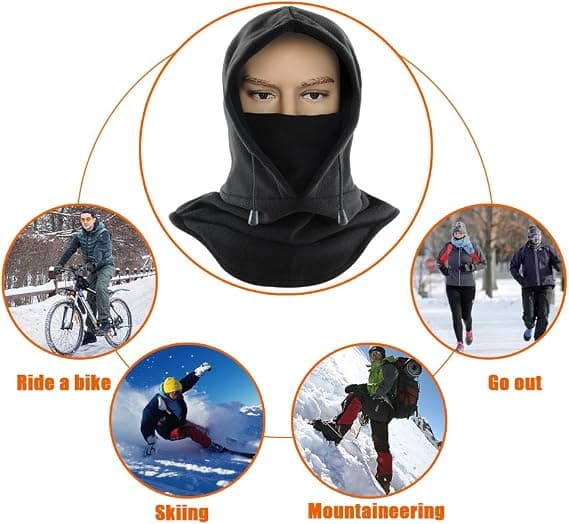 Tjock vinterridningsmask i sammet med ansiktsmask