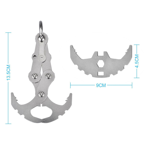 Grappling Hook Gravitativ Klatreudstyr Klatretov Overlevelseskarabinhage (1 stk., rustfrit)
