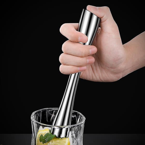Muddler til cocktails, rustfrit stål cocktail muddler og mixin