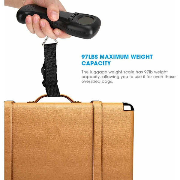 50 kg resväska våg, bärbar hängande viktskala, bagage