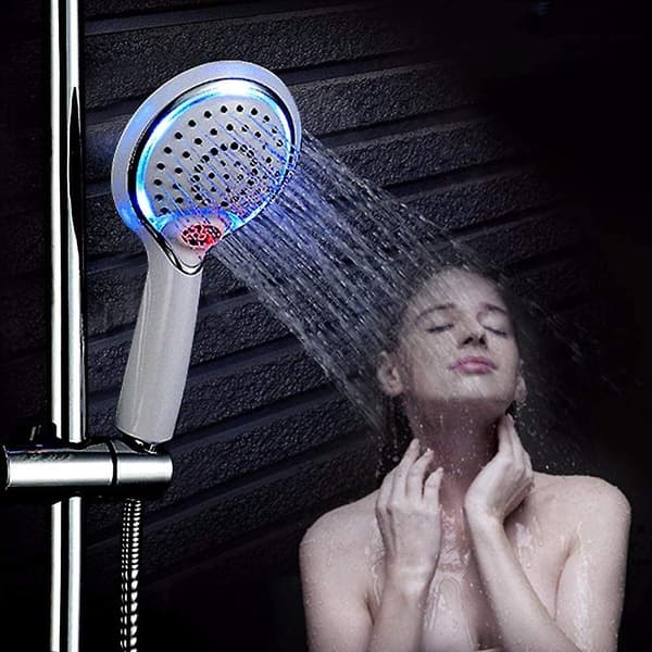 LED-dusjhode, LED-hånddusj, 3 farger temperaturkontroll dusjhode