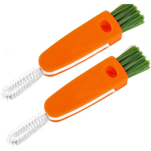 Kopplockspårfästeborste, 3 i 1 Minikoppborste, 2 st, Orange, Passar