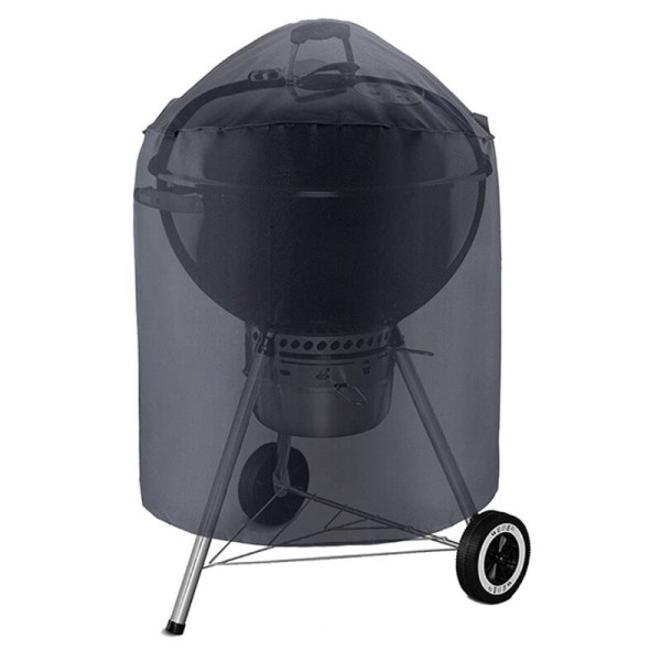 190T Grillisuojus Premium-hiiligrilleille, Hiili-BBQ-grillille, Kestävä Vedenkestävä Kettle-grillin Suojus, Haalistumaton ja UV-kestävä Musta 27.5*27.5 Tuumaa