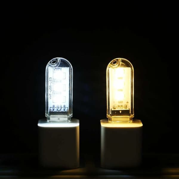 5PCS Mini bærbar USB nattlys DC 5V 3leds skrivebord bokleselys