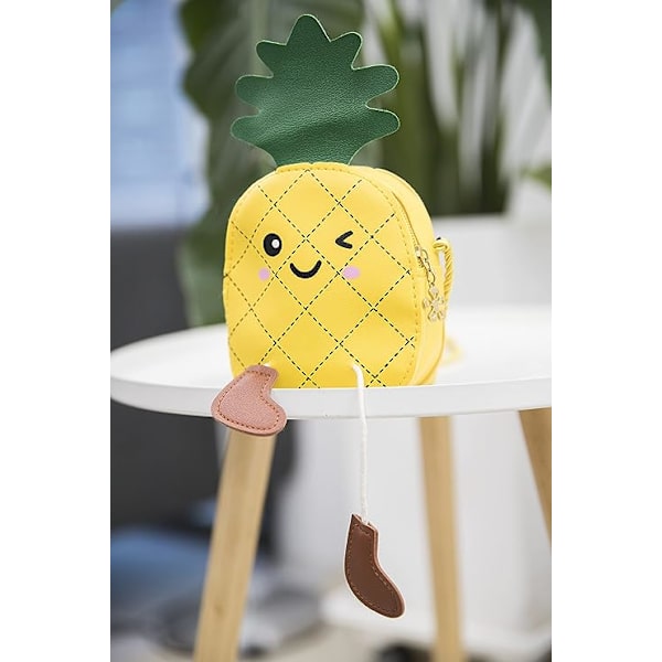 Ananas Multifunktionell Cross Bag, Flickväska, Flickplånbok, Miniväska (5,1*5,5*2 tum)