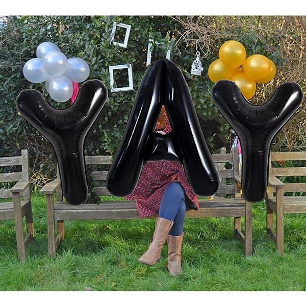 32 tommer store sorte A-bogstav balloner jumbo heliumballoner, folie
