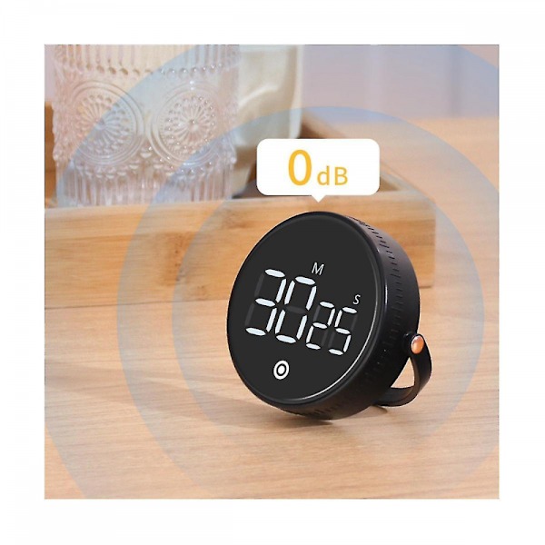 Magnetisk Digital Timer til Køkken Ur Timer Tidsstyring Stopur Led Bord Alarm Køkken (sort)