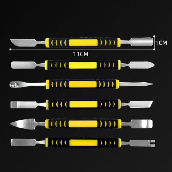 6 stk Dobbeltsidede Metall Prystenger Elektronikk Reparasjonsverktøy Metall Spudger Sett for iPad, Mobiltelefon, Datamaskin