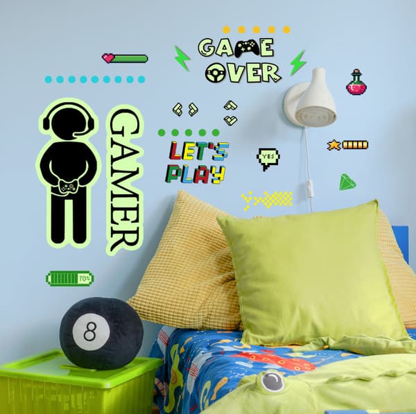 Luminous Game Controller Stickers Murals for Living Room Bedroom