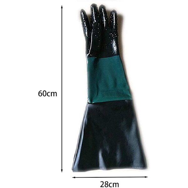 Gummisandblästringshandskar 60cm Sandblästringsbås Arbetshandskar Pr