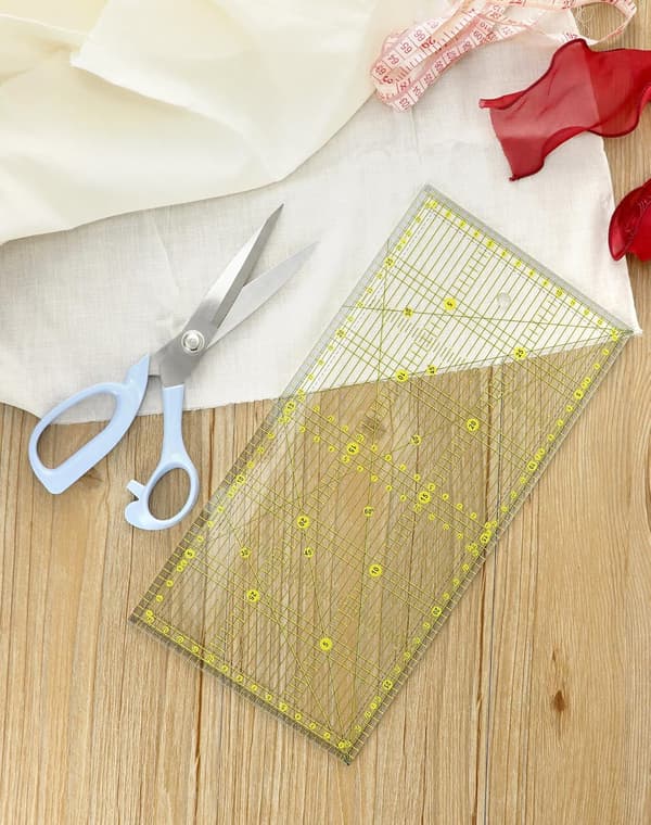 15 x 30 cm Patchwork lineal med vinkelangivelser, Præcis sylineal til