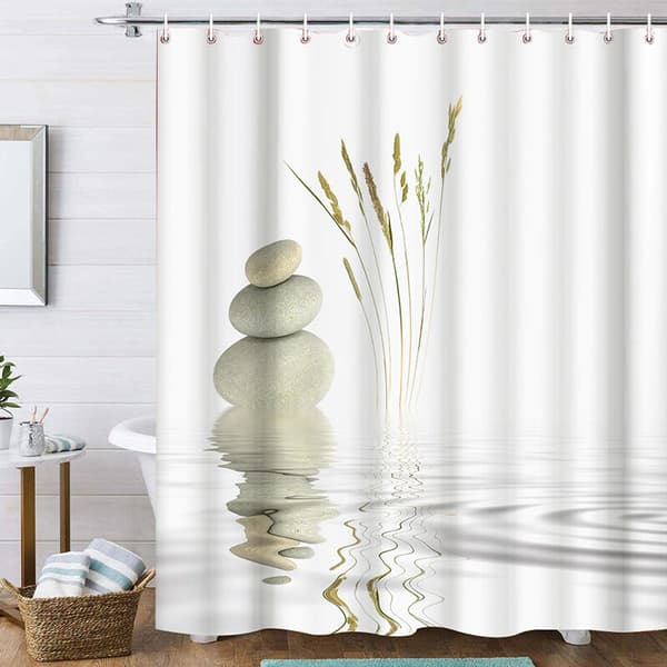 1PC Digitaltryckt textil duschdraperi badrumsdraperi Wellness Stone 120x200 cm