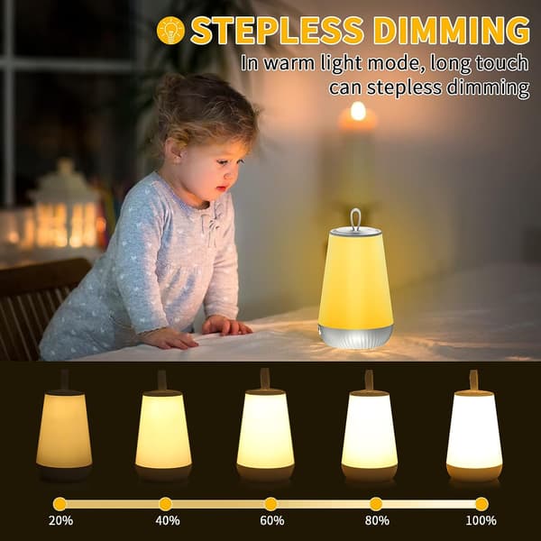 Senglampe Touch Natlampe med 15 tilstande inklusive varmt lys