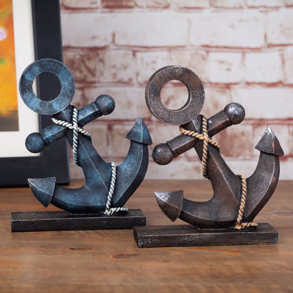Nautisk indretning, ankermodel statue ornament til hjem, have, bar,