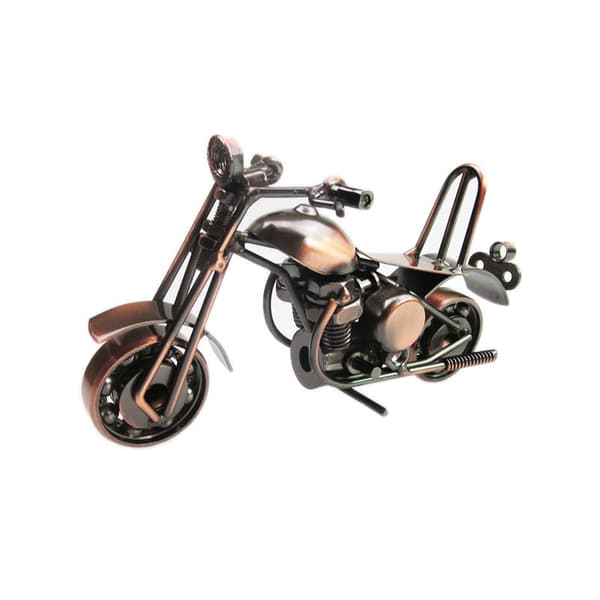 Motorcykelmodel i jern, miniaturekøretøj, moderne ornament
