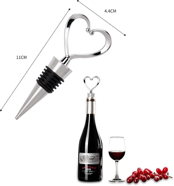 Sæt med 5 Hjerteformede Vinstoppe til Vin, Champagne, Ølflasker