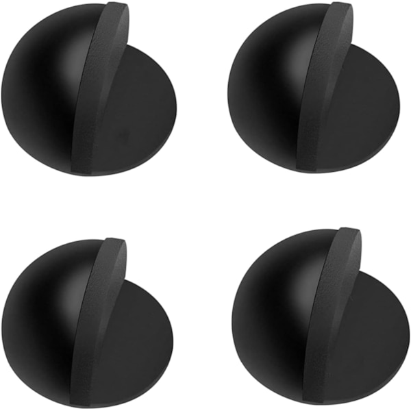Dörrstopp i rostfritt stål, 4-pack Dörrstopp och stötdämpare med gummisula, självhäftande dörrblock för att skydda dörrar, väggar och möbler, svart