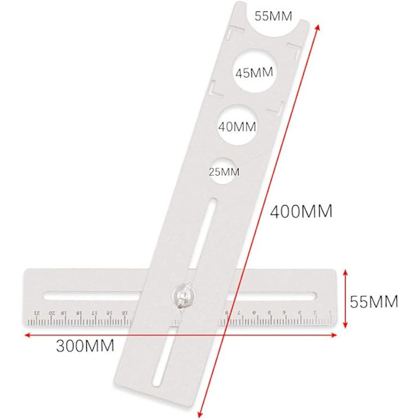 Flisebor Locator Universal Punch Tool til Marmor, Rustfrit Stål, Bærbar 300 mm, Tail