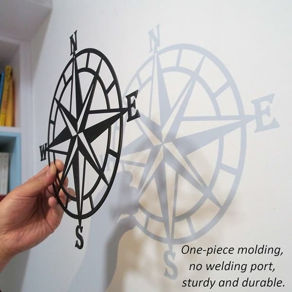 28cm Metal Nautical Decorative Compass - Wall Decor for Living Ro