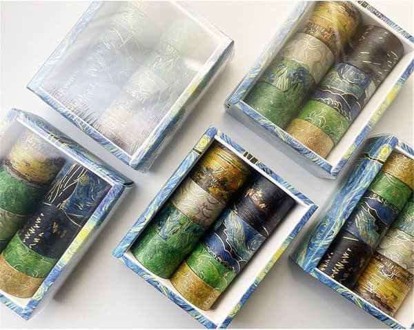 8 rullar tejpset, dekorativ tejp, DIY-tejp, Maski