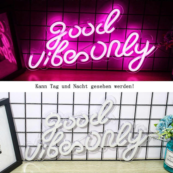 Good Vibes Lys Kun Reklame Pink LED Ord Lys Skilt Neon Lys Akryl Bogstaver LED Neon Skilt til Soveværelse Væggen Bar Fest Dekoration Lys Skilt