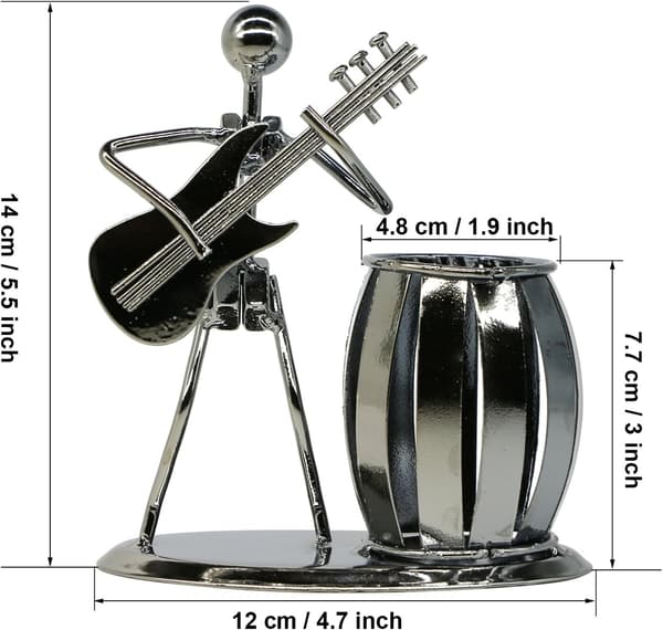 Gitarpennholder Kreativ Skrivebord Multifunksjonell Metall Blyantholder