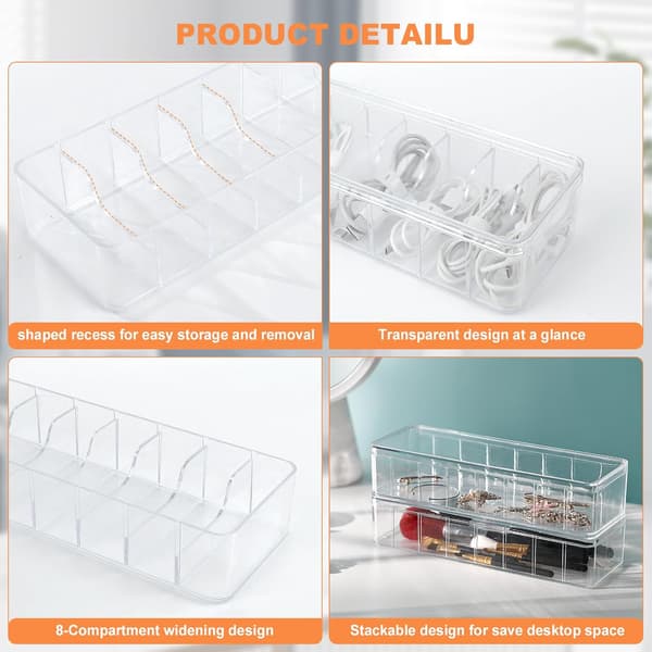 2 stk. kabelarrangørboks, plastik datakabelarrangørboks, transparent