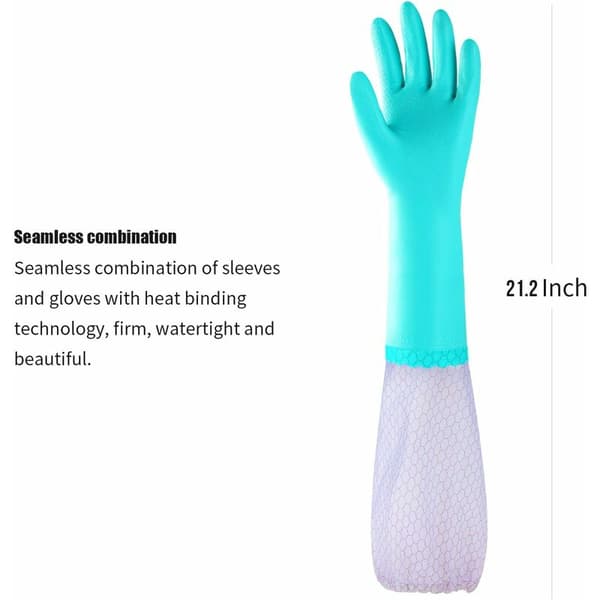 4 st latexfria diskhandskar, hushållshandskar med lång ärm