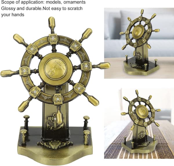 Skipshjul Ornament, Legering Skipshjul Statue Ror Ornament Pirat