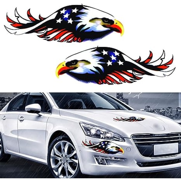 Eagle with Us Flag On Wings Sticker Decal, DIY Car Body Sticker Side Decal, for