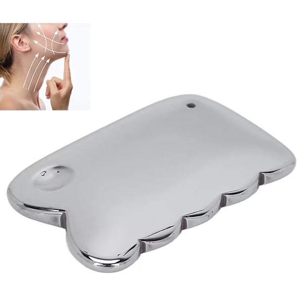 Kaavintalevy, kivunlievitys, ihon kiinteytys, tukeva, kompakti, kannettava, ergonominen terahertsikivinen Gua Sha -työkalu terveydenhoitoon (hopea 1 kpl)