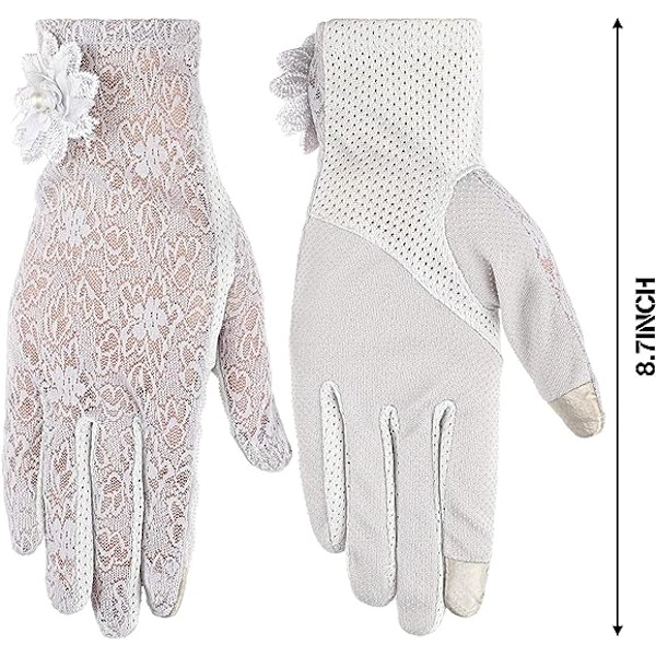 Dam spetsblommiga handskar eleganta korta spets handskar sommarhandskar f