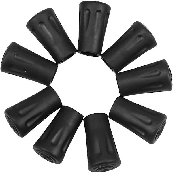 20 stk/10 par 12mm erstatningsgummi-tupper for Nordic Walking-stenger, asfaltpute for vandrestenger