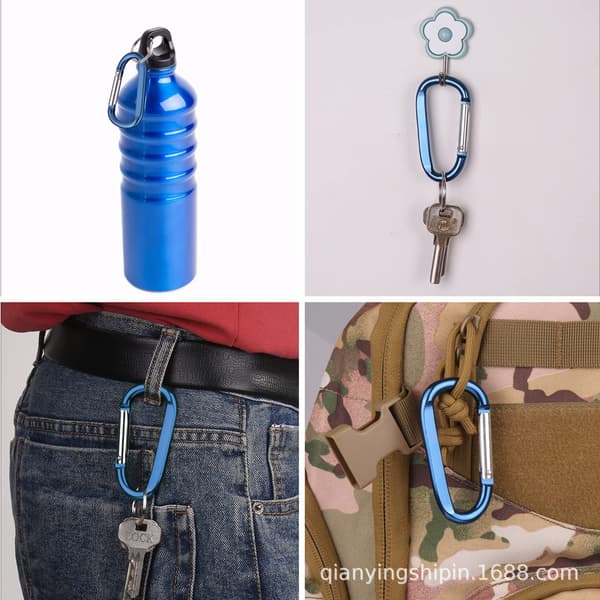 2 Sorte Karabinhager Caribeaner Clip Store Aluminium Ring Form Cara