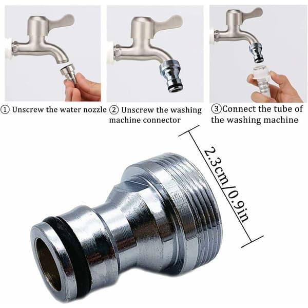 Messinggjengslangkobling Universal Kranadapter Slangekran