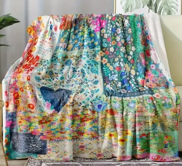 Boho-kukkakujosset, 130*150cm Peitto