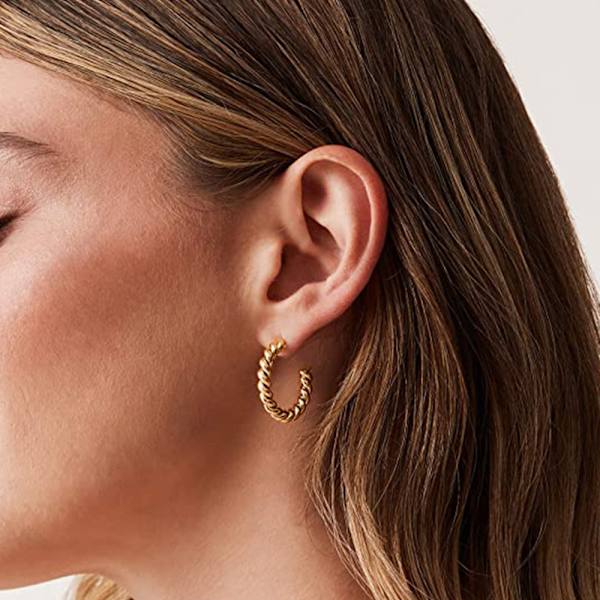 Twisted Rope Hoop Øreringe guld