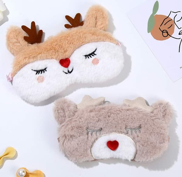 4 Pack Unicorn Sovmaske för Flickor Mjuk Plysch Ögonbindel Söt