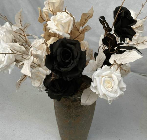 8 kunstige roser kunstige blomster silkeblomster med stilker