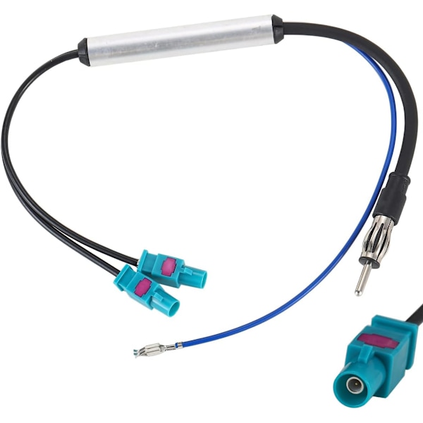 Bilradioantenneadapter, Dobbel Fakra Z til DIN Antenneadapter for Bilradiomottaker/GPS-hovedenhet