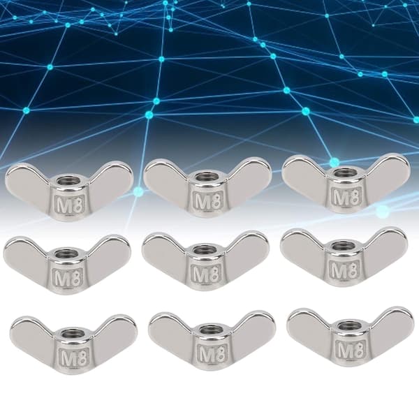 10 stk. M8 304 Rustfri Stål Vingemøtrikker