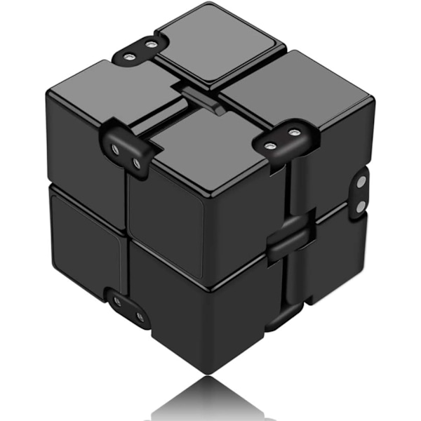 2 kpl Decompression Toy Cube, Fidget Finger Toy Stress ja Ahdistuksen Lievitys, Time Killing Infinite Cube Toimistotyöntekijöille (Musta)