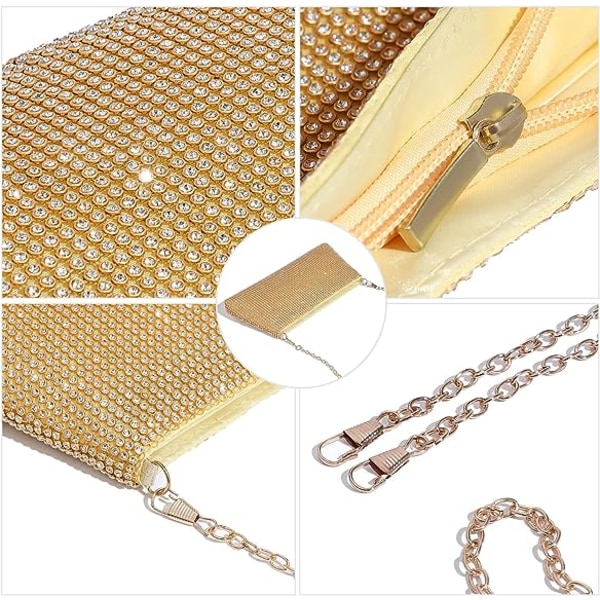 Rhinestone Aftenveske Clutch Glitter Glitrende Veske for Kvinner