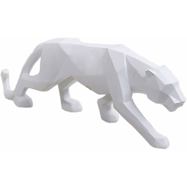 Vit Svart Panter Skulptur Prydnader Skulptur Geometrisk Harts